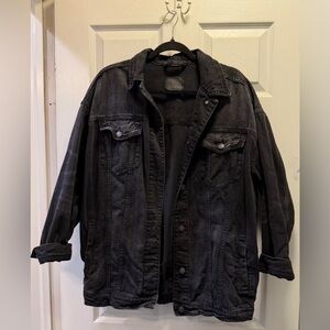 American Eagle Outfitters Black Washed Denim Jacket